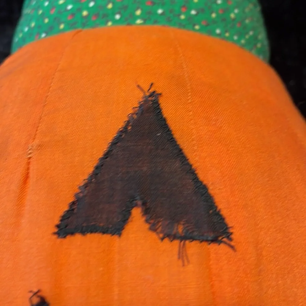 Vintage hand made Halloween pumpkin pillow decor
